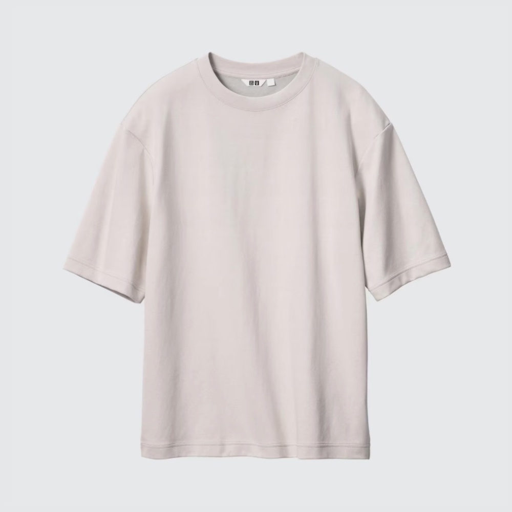 AIRism COTTON OVERSIZED CREW NECK HALF SLEEVE T-SHIRT
